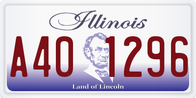 IL license plate A401296