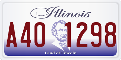 IL license plate A401298