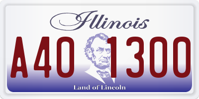 IL license plate A401300