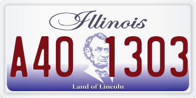 IL license plate A401303