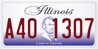 IL license plate A401307