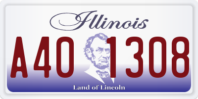 IL license plate A401308