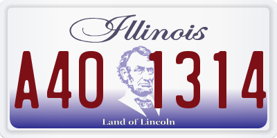 IL license plate A401314