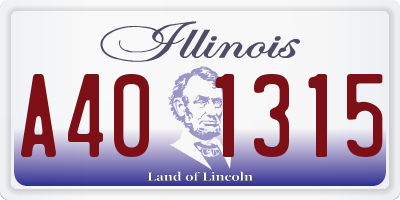 IL license plate A401315