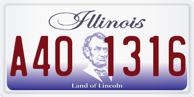 IL license plate A401316