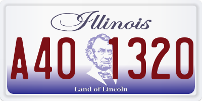 IL license plate A401320