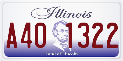 IL license plate A401322