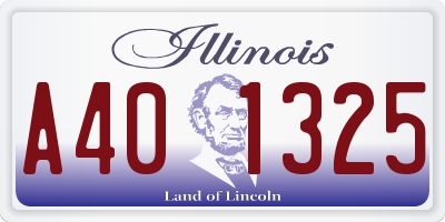 IL license plate A401325