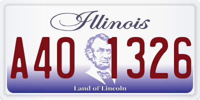 IL license plate A401326