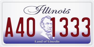 IL license plate A401333