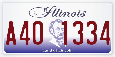 IL license plate A401334
