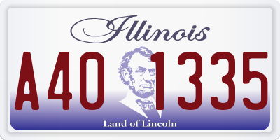 IL license plate A401335
