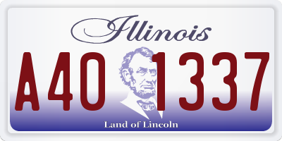 IL license plate A401337