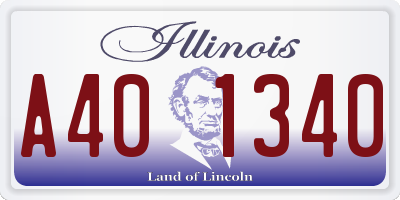 IL license plate A401340