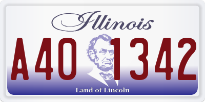 IL license plate A401342