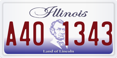 IL license plate A401343