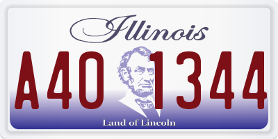 IL license plate A401344