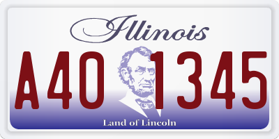 IL license plate A401345