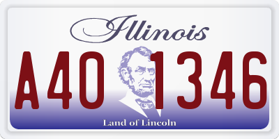 IL license plate A401346