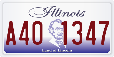 IL license plate A401347
