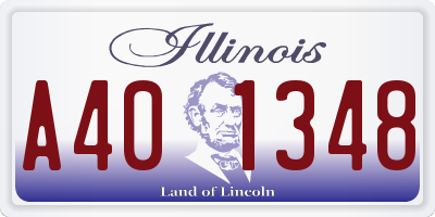 IL license plate A401348