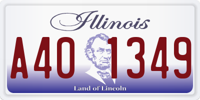 IL license plate A401349