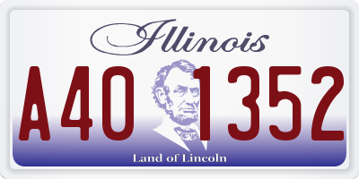 IL license plate A401352