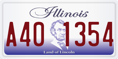 IL license plate A401354