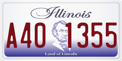IL license plate A401355