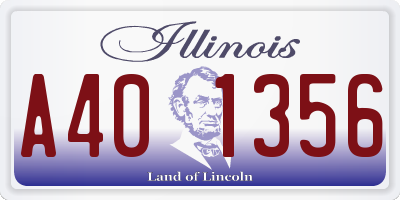 IL license plate A401356