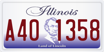 IL license plate A401358