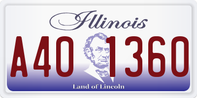 IL license plate A401360