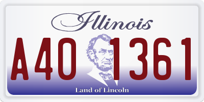 IL license plate A401361