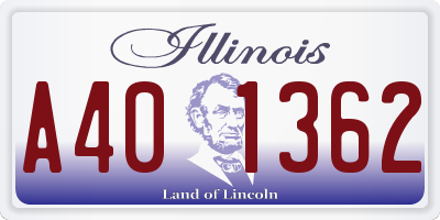 IL license plate A401362