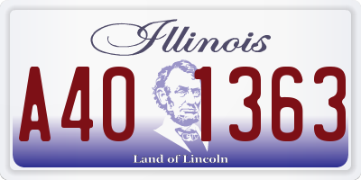 IL license plate A401363