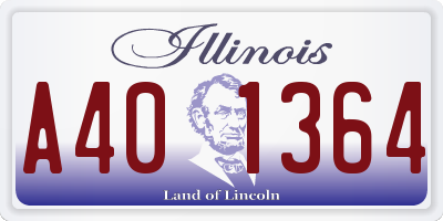 IL license plate A401364