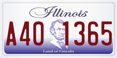 IL license plate A401365