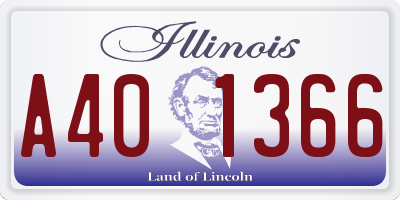 IL license plate A401366