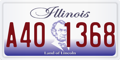IL license plate A401368