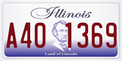 IL license plate A401369