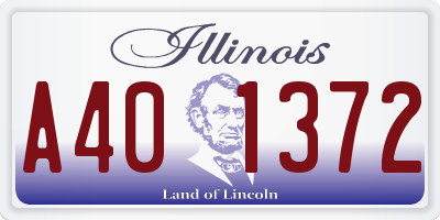 IL license plate A401372