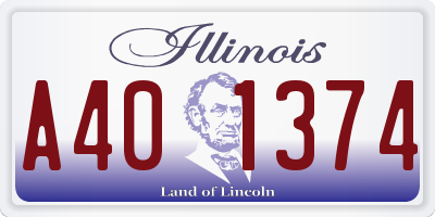 IL license plate A401374