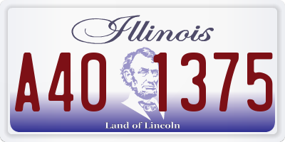 IL license plate A401375