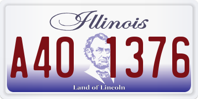 IL license plate A401376