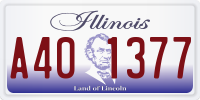 IL license plate A401377