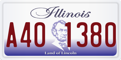 IL license plate A401380