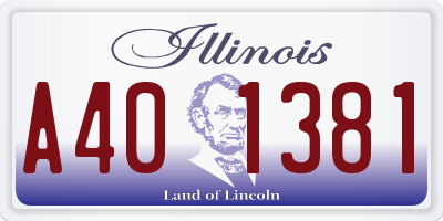 IL license plate A401381