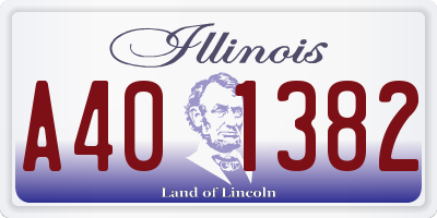 IL license plate A401382