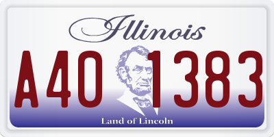 IL license plate A401383