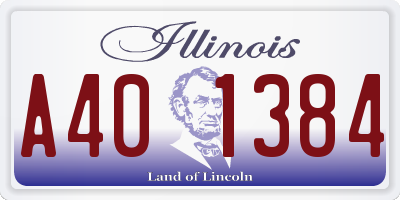 IL license plate A401384
